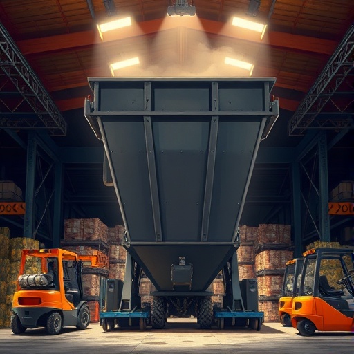 warranty industrial hopper material handling metal storage hopper forklift